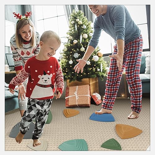 Miniatura 28 de Gentle Monster Stepping Stones para niños, juego de 6 piezas para equilibrio con parte inferior antideslizante - coordinación de ejercicio y 6