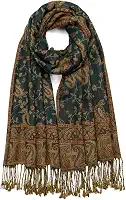 Xale feminino pashmina com estampa caxemira, transpassado, reversível, vintage, jacquard, rave, cachecol com franjas para noite, casamento