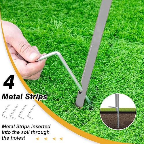 Miniatura 5 de Molino de viento ornamental de 8 pies, decoración de jardín, veleta meteorológica, molino de viento de metal resistente a la intemperie, diseño de 4