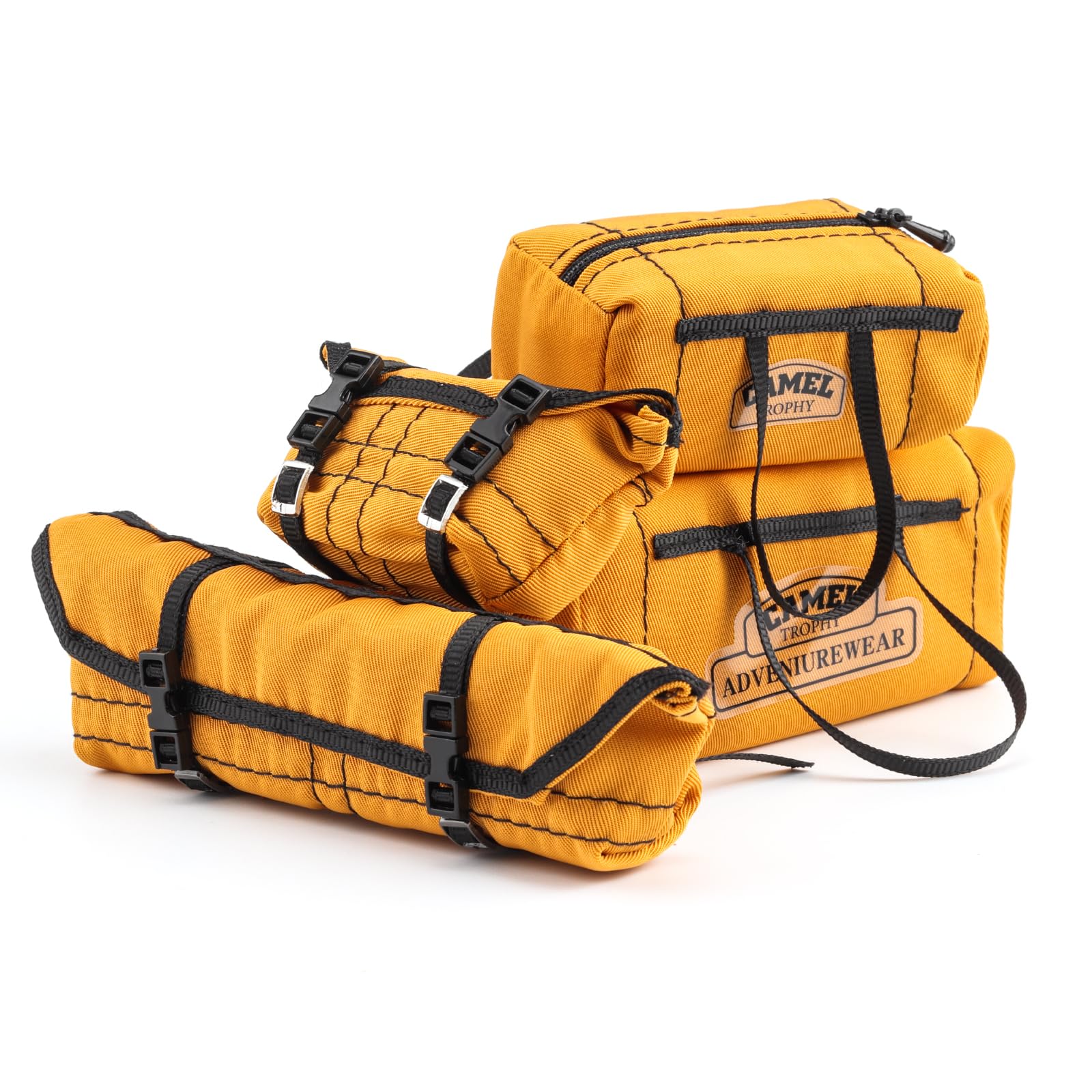 RC Replica Bag Simulation Roof Travel Bag Scale Decoration Luggage Bag for 1/10 1/16 1/18 SCX10 TRX4 TRX4M WPL (Yellow)