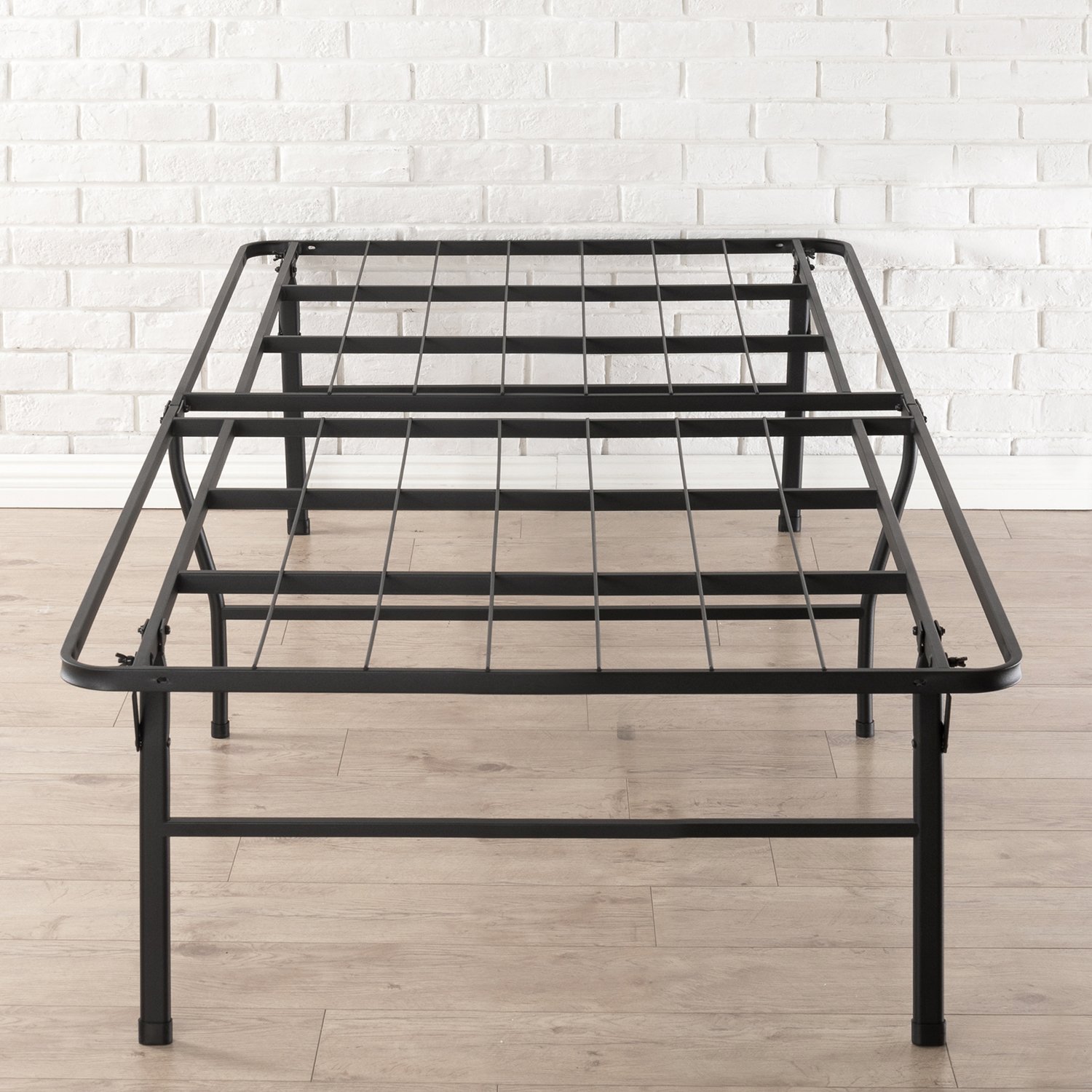 Best Price Mattress 18 Inch Metal Platform Beds w/ Heavy Duty Steel Slat Mattress Foundation (No Box Spring Needed), Black