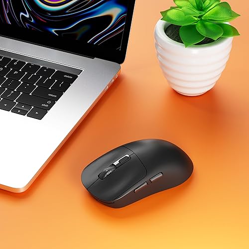 Miniatura 8 de Uiosmuph G01 - Mouse inalámbrico, mouse ergonómico recargable USB C, óptico de 2.4 GHz con receptor USB y adaptador tipo C para laptop, PC, Mac,