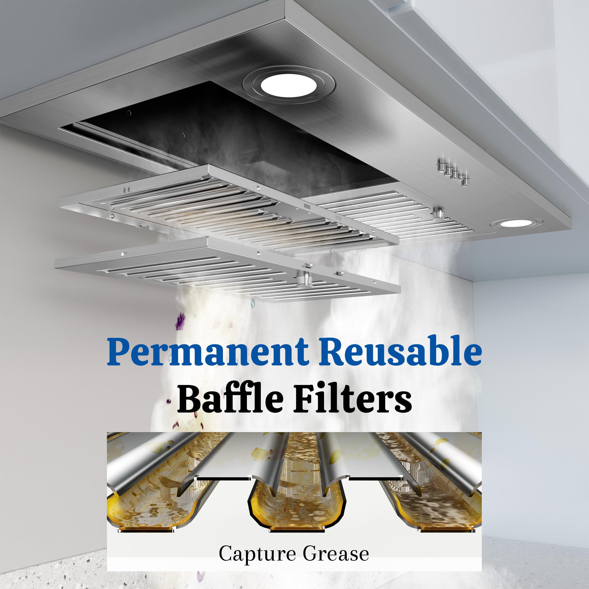 Snapklik.com : FIREGAS Range Hood Insert 30 Inch, 450 CFM Ducted