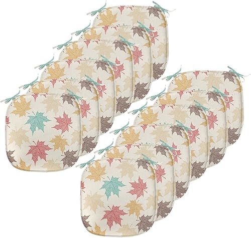 Vista 287 de Lunarable Orient - Juego de 6 cojines de asiento para silla, diseño de estrellas marroquíes, espirales y curvas abstractas, ilustración oriental