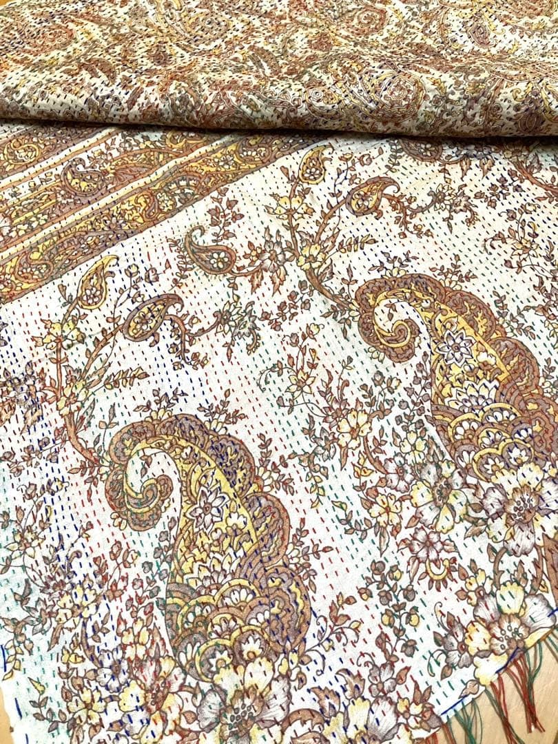 Amazon | インドの刺し子 カンタ シルク布 | 布・生地 通販