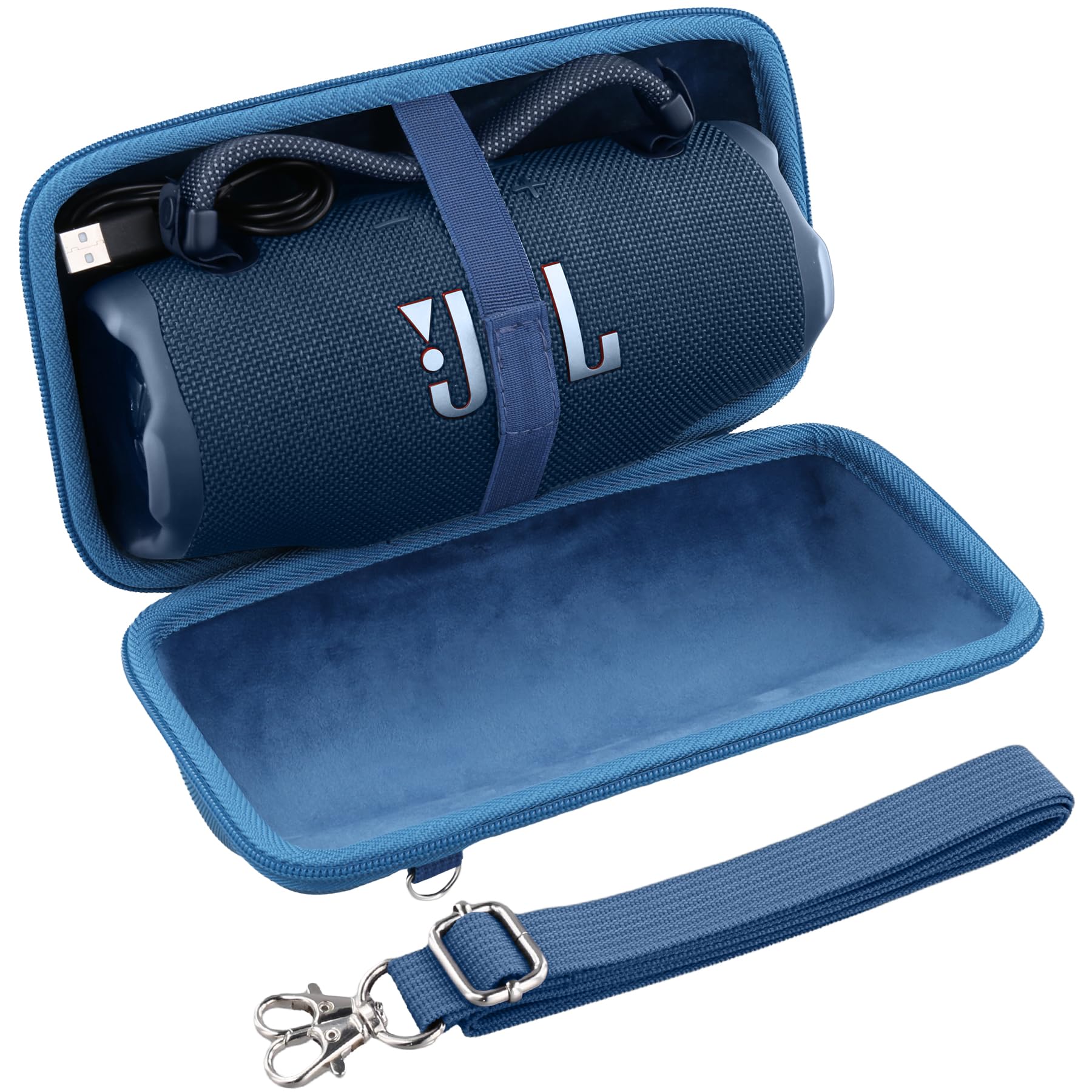 Khanka for JBL Charge 6/Charge 5/Charge 4 Portable Bluetooth Speaker Hard Travel Carrying Case with Shoulder Strap, Case Only