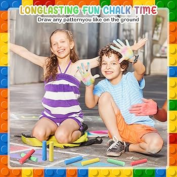 Amazon.com: Chivertion 120 Pcs Sidewalk Chalks Set in 30 Count 4