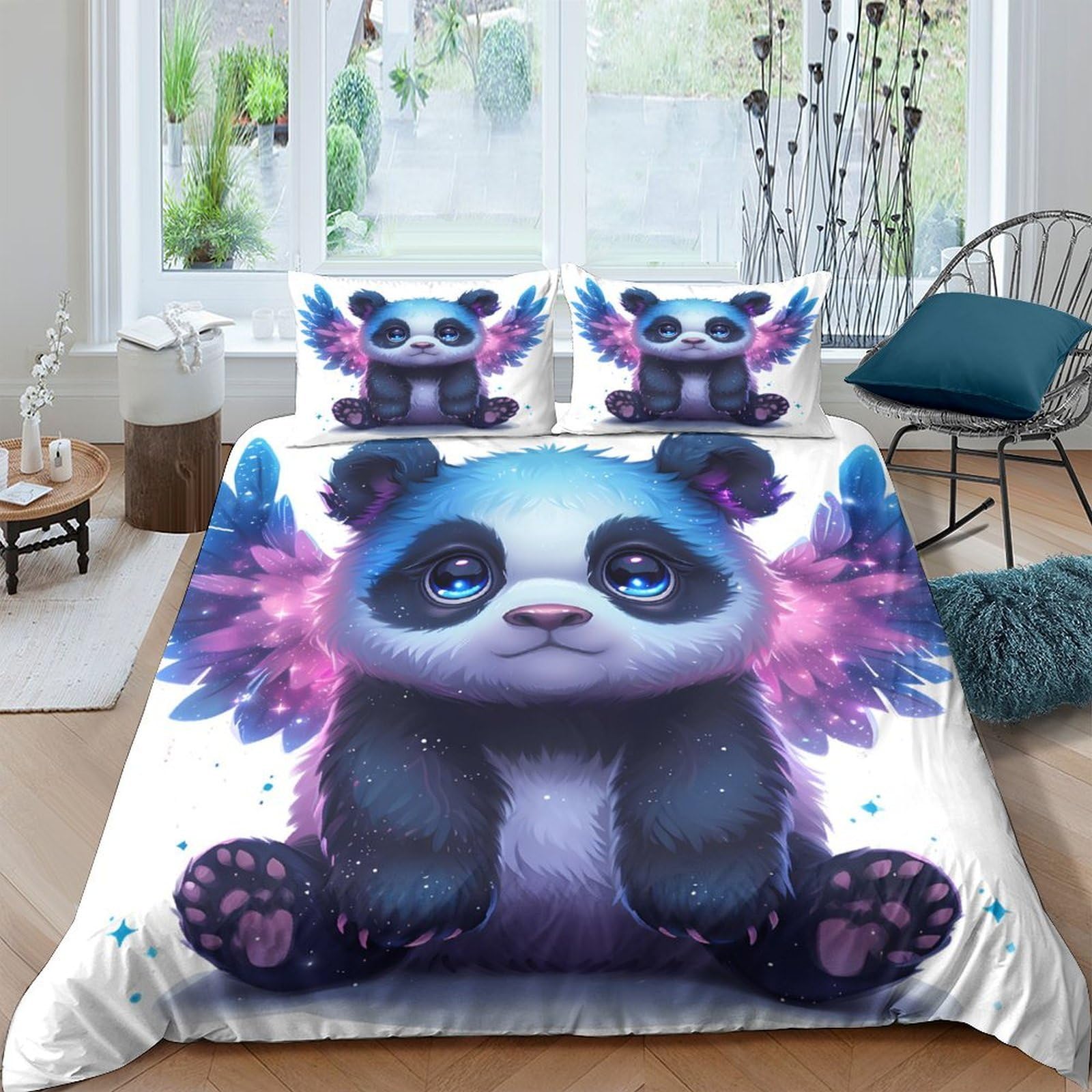 GPLZQXKJNH 3D Printed Safari Animals Duvet Cover Microfiber Soft Breathable Jungle Wildlife Bedding Set with 2 Pillowcases for Bedroom Decor, Single（135x200cm）
