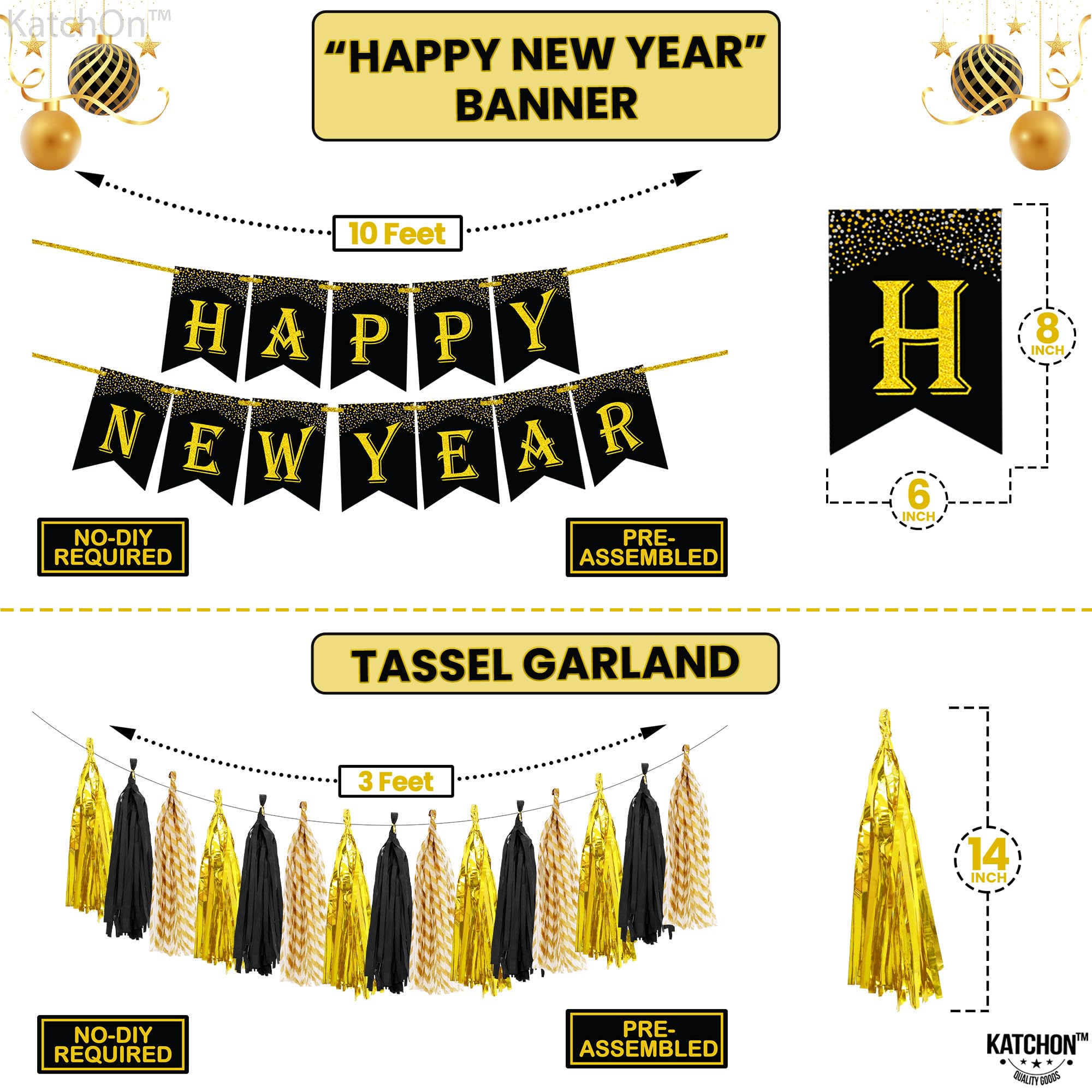 Snapklik.com : Happy New Year Decorations 2026 Set - Pack Of 35 NO DIY ...