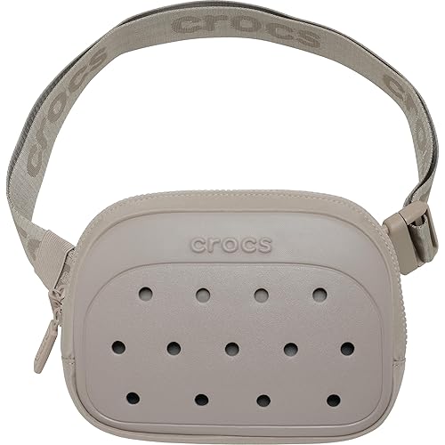 Crocs Classic Belt Waist Bag, Customizable Fanny Pack, Personalize with Jibbitz Charms, Taupe, One Size