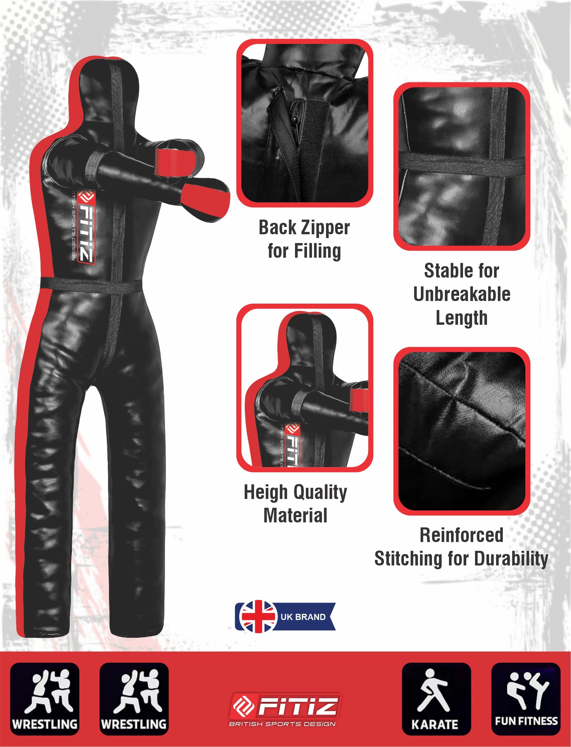 Mannequin de lutte MMA pour homme et femme - Cuir - Non rempli - 170 cm
