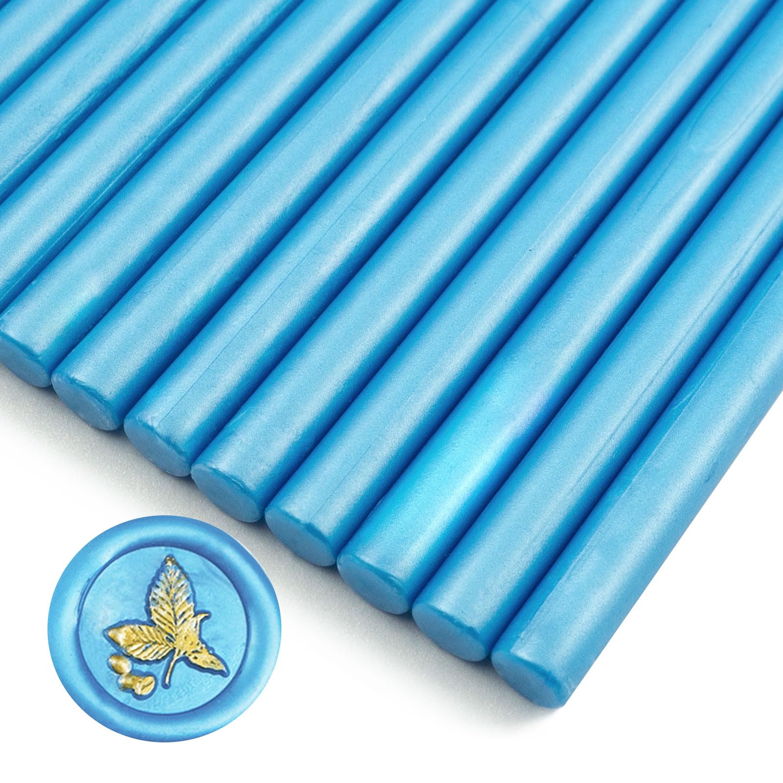 Zifospy 26-Piece 7mm Mini Wax Seal Sticks for Glue Guns – Elegant Sealing for Wedding Invitations, Greeting Cards, Wine Bottles & DIY Crafts （Sky blue）