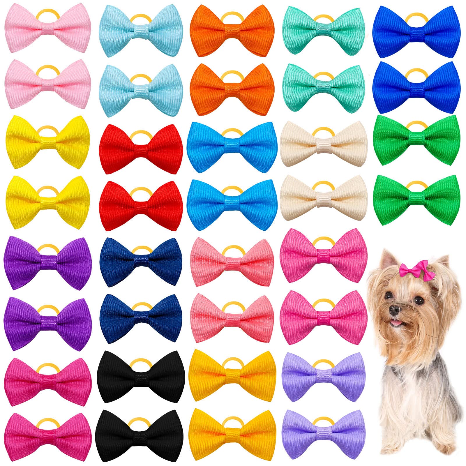 Amazon | 犬 ヘアゴム 36個セット 犬 リボン ゴム ヘアバンド 可愛い 
