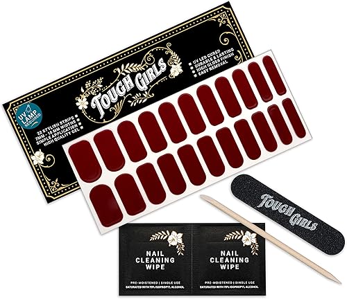 TOUGH GIRLS 22 tiras de esmalte de uñas de gel semicuradas, más brillantes, más gruesas, más fuertes, requiere uso de lámpara LED UV, incluye barra