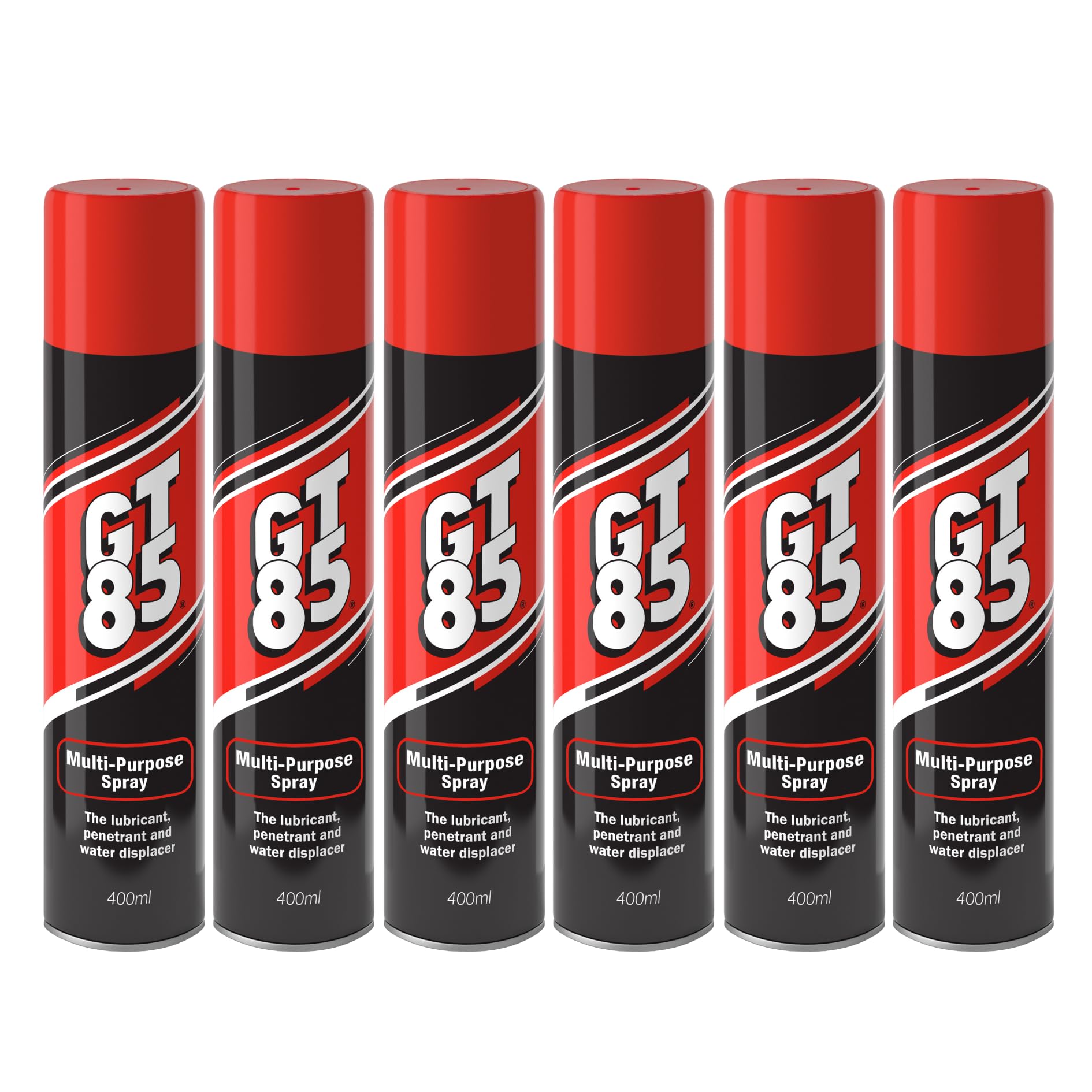 GT85 6 Pack: Lubricates, Cleans and Protects Metal/Composite, Rust Defense, Stuck Parts Ease, Shine Restore, Squeak Eliminate, Moisture Disperse