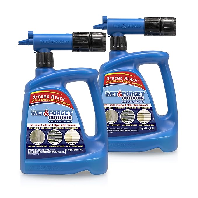WET & Moss, Mold, Mildew and Algae Stain Remover Hose End, 48 oz 2 Pack Amazon.in