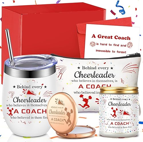 Miniatura 7 de 7 piezas de regalos de animadora para mujeres, regalos de animadora, incluye vaso de animación, bolsa de maquillaje de animadora, espejo compacto