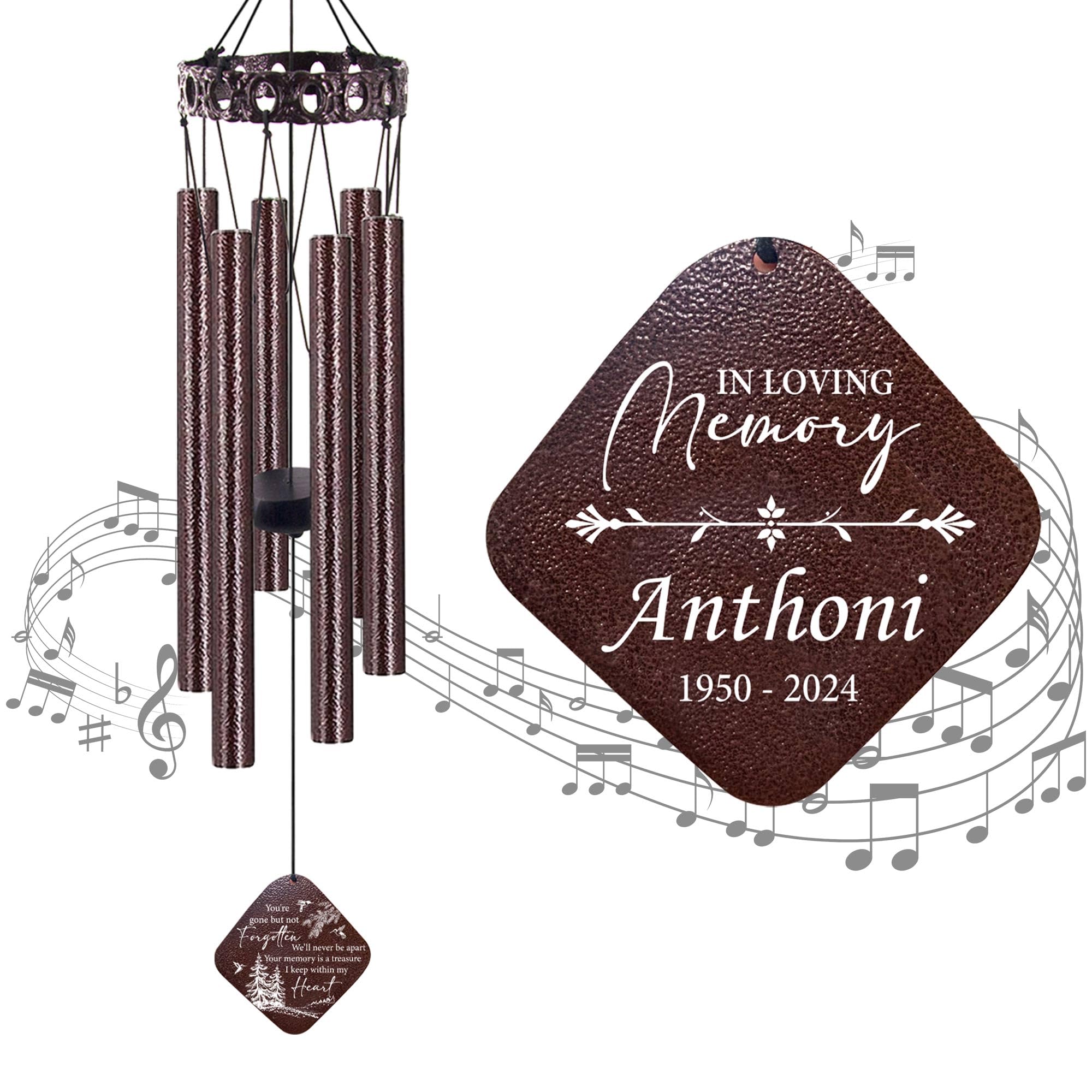 Memorial Wind Chimes Personalized, Sympathy Gifts for Loss of Loved One