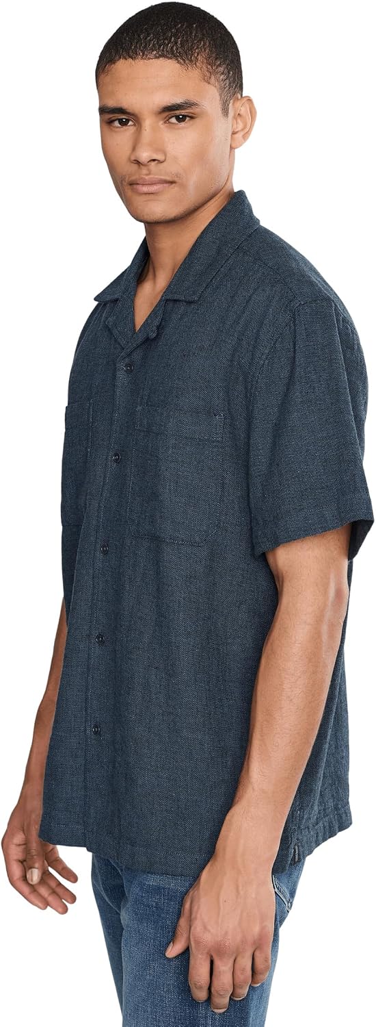 Liverpool Los Angeles Men's Short Sleeve Button-Up Camp Shirt