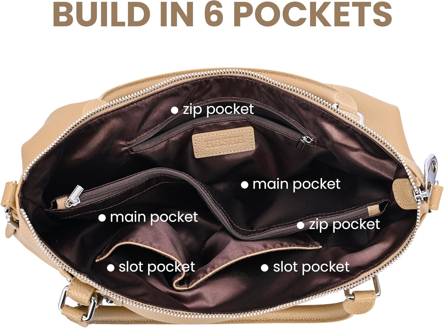 HESHE Genuine Leather Purses and Handbags for Women Tote Shoulder Bag Satchel Purse Top Handle Bags Hobo Crossbody Purse