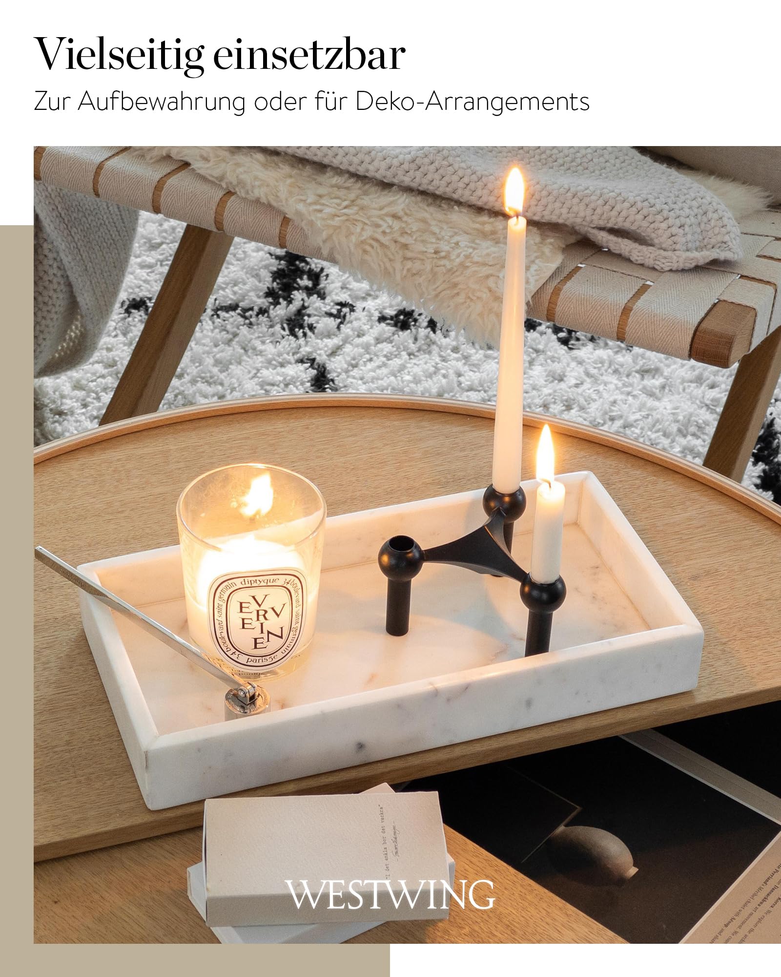 westwing aufbewahrung Small Decoration Venice Tray of White Marble | Tray for Bathroom, Living Room & Bedroom | Jewelry Storage Compartment & Make Up Organiser Größe:1x400 g GLOREX Hobby- Kleister 300 pilze