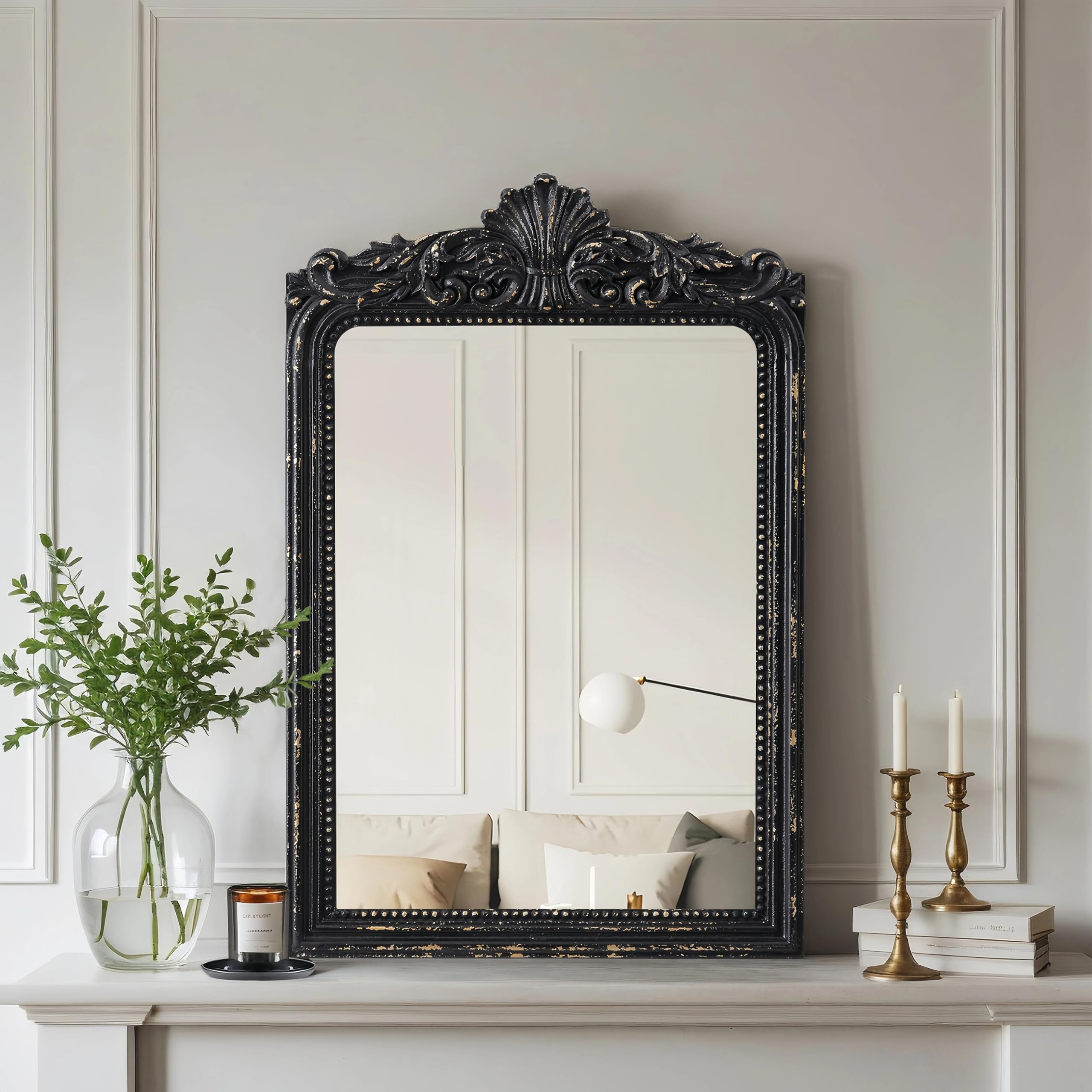 Amazon.com: Sintosin Black Vintage Mirror for Vanity 24 X 36 Inch