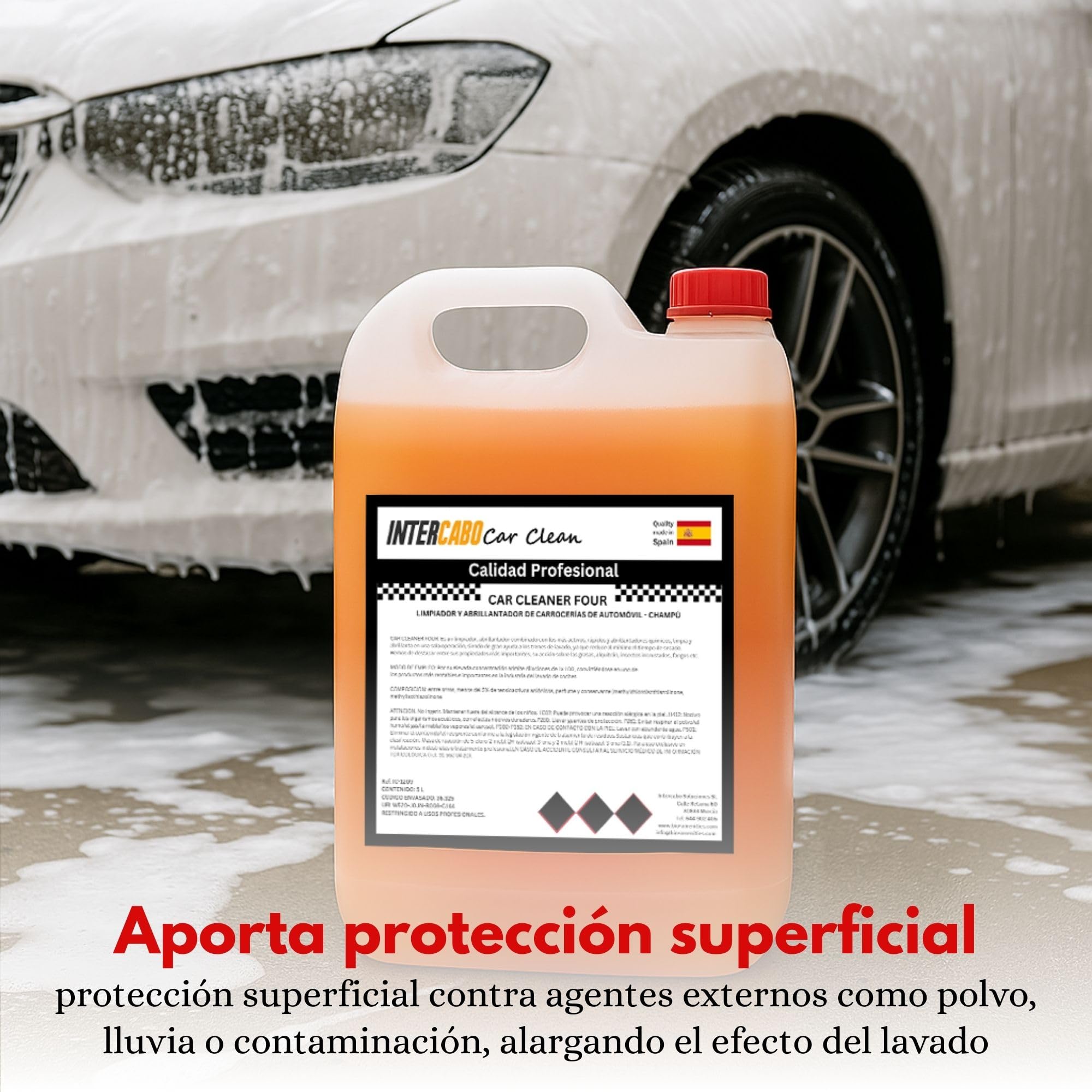 Shampoo schiumogeno per auto e camion – pulizia esterna con effetto lucido e protezione – formula professionale concentrata – caraffa da 5 litri – lavaggio veicoli, detailing, flotte