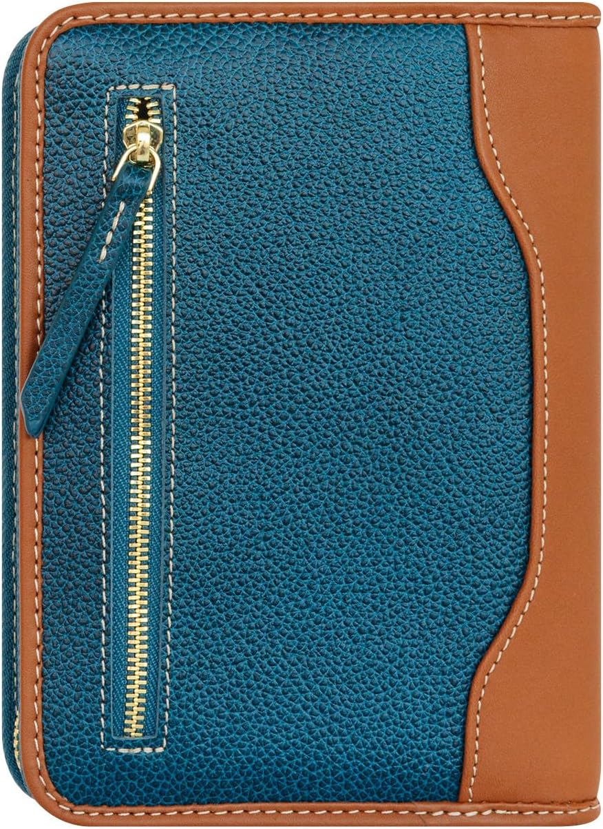 FranklinCovey - Jody Ring-Bound Binder for FranklinCovey Planners | Leather - Zipper Binder (Pocket, Teal)