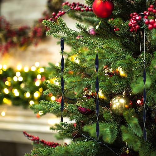 Miniatura 2 de ZHMTang 24 adornos colgantes de Navidad, carámbanos de aluminio torcidos para boda, Halloween, decoración de árbol de vacaciones (brillante, 7