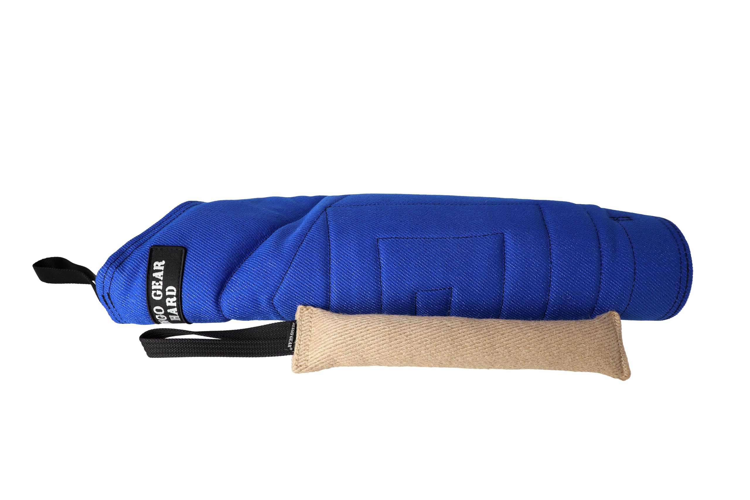 DINGO GEAR Set: Very Hard Nylcot Bite Sleeve with Jute Tug Toy, Bite Training Tools for IGP Dog Sports Services, Level 5 Master - Blue & Ecru (S10054)