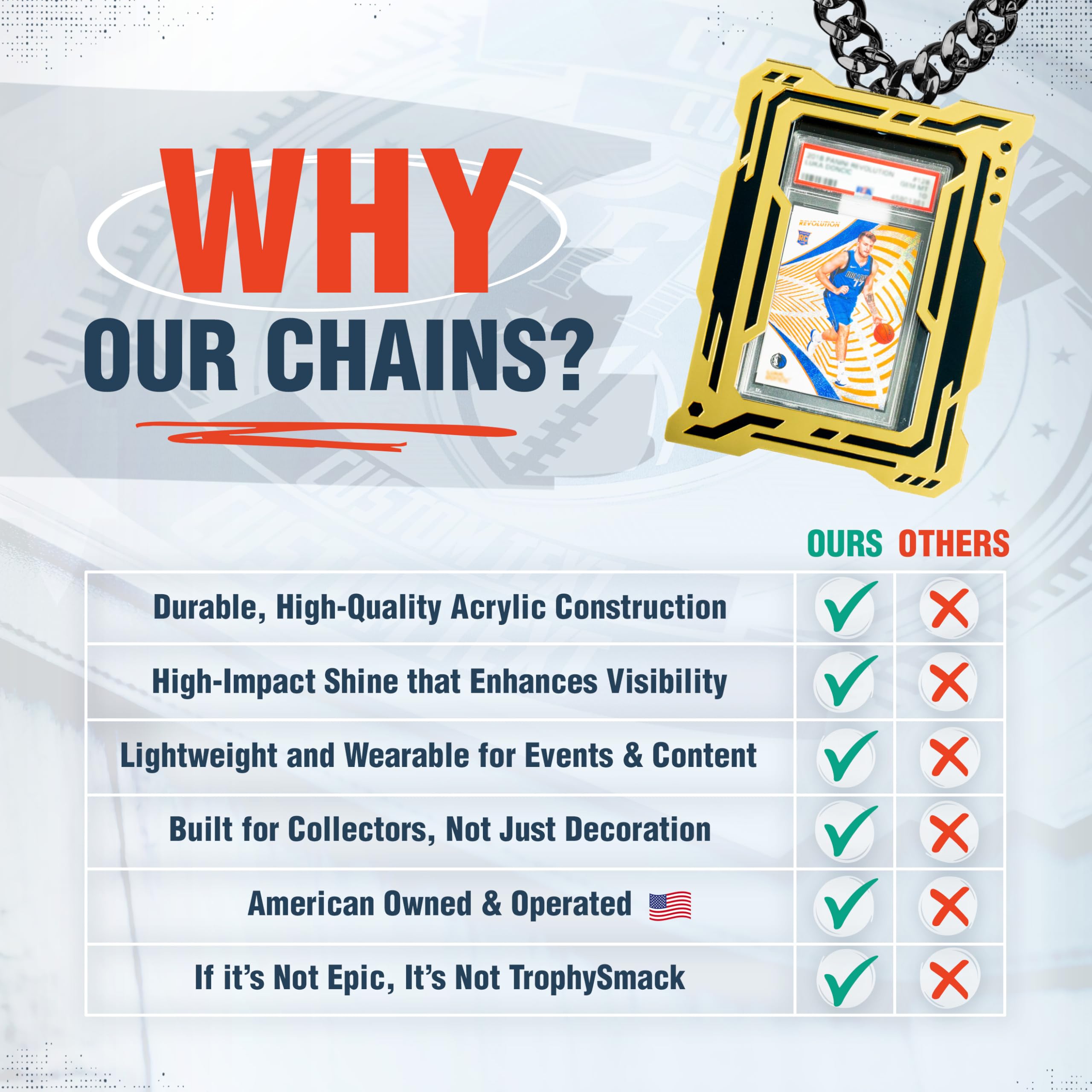 Amazon.com: Card Slab Display Chain - Compatible with (PSA, CGC, Beckett,  TAG) Standard Sized Slabs