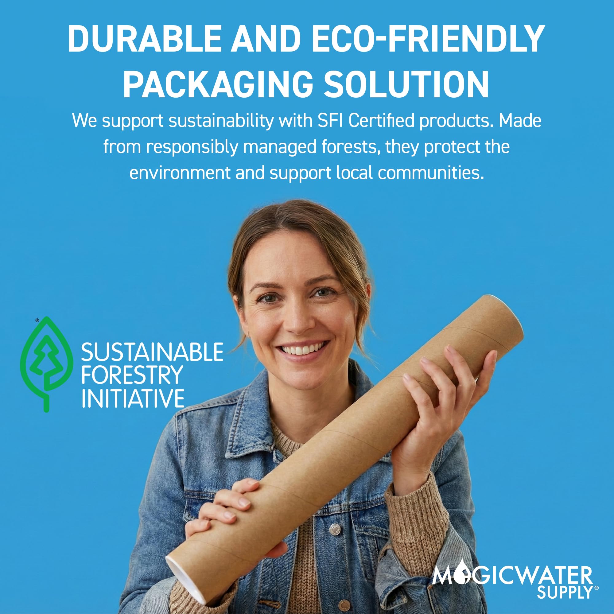 MagicWater Supply Tubo postale – 10,2 x 91,4 cm – Kraft – 1 confezione – per spedizione e conservazione di poster, arte, artigianato e documenti