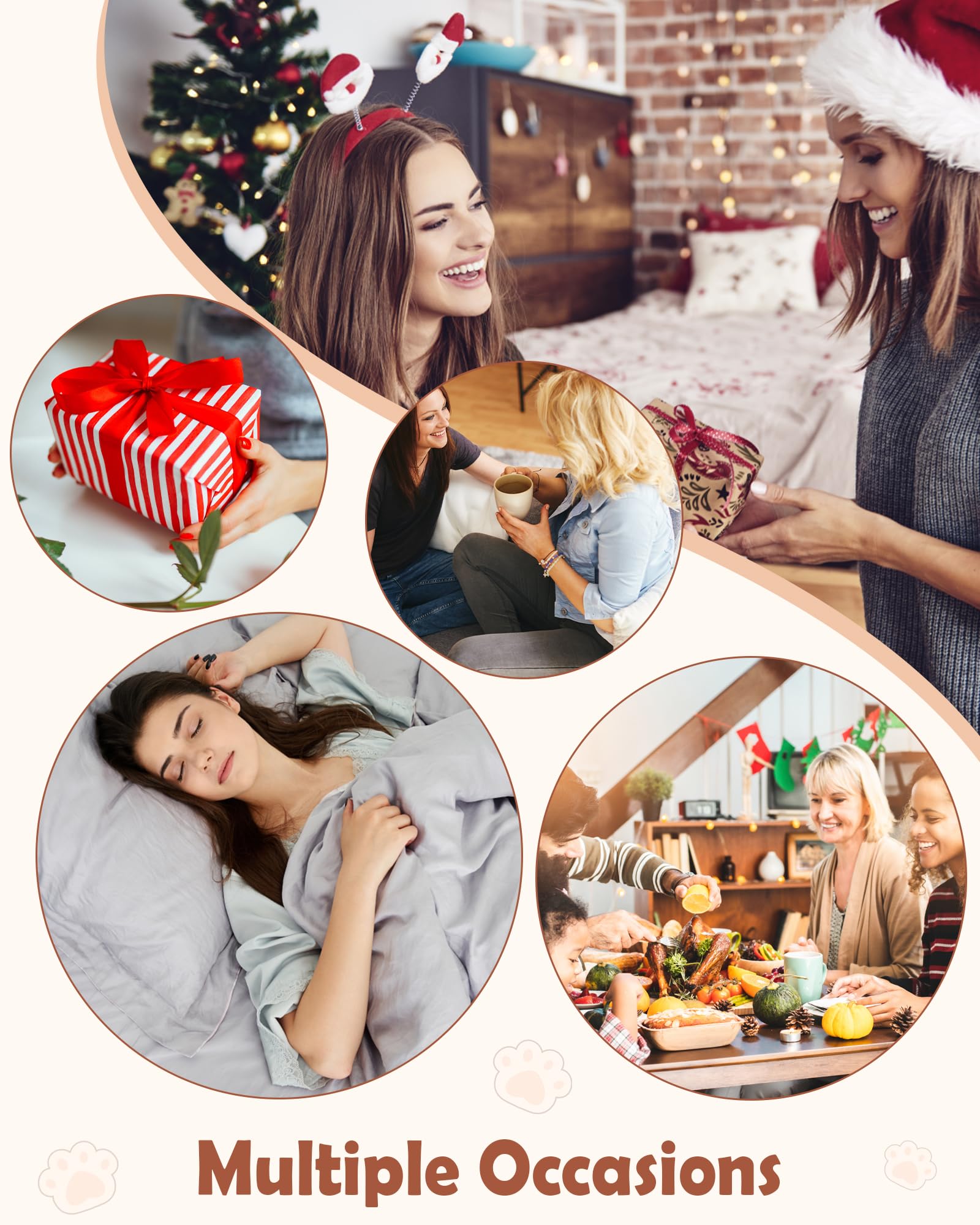 6 Pairs Womens Fuzzy Socks Winter Warm Soft Cozy Fluffy Microfiber House Sleeping Slipper Socks Christmas Gifts: A1-cat Socks