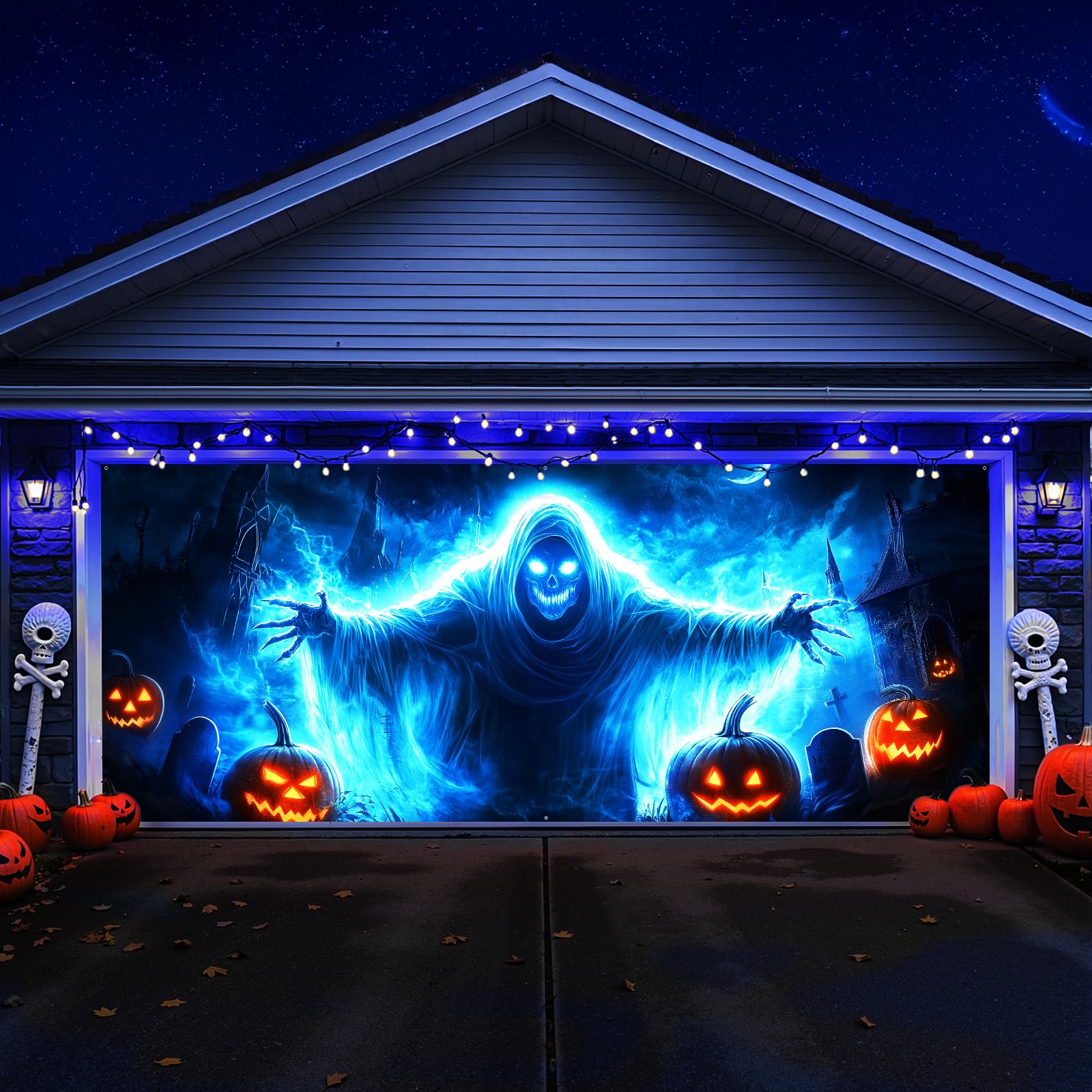 Amazon.com: Halloween Garage Door Cover Decorations, 7 x 16 Ft