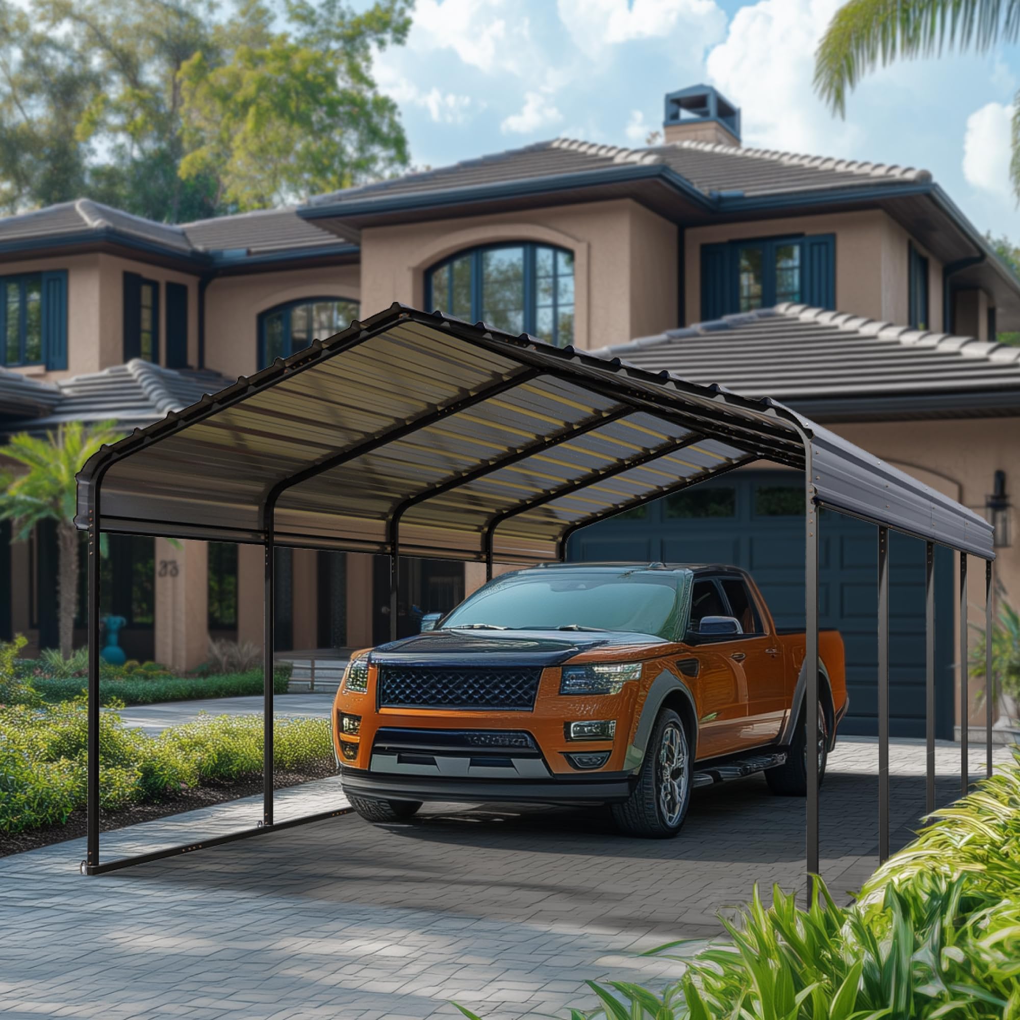 PHI VILLA 12x20 Carport, Metal Carports Canopy Heavy Duty Car Port Garage