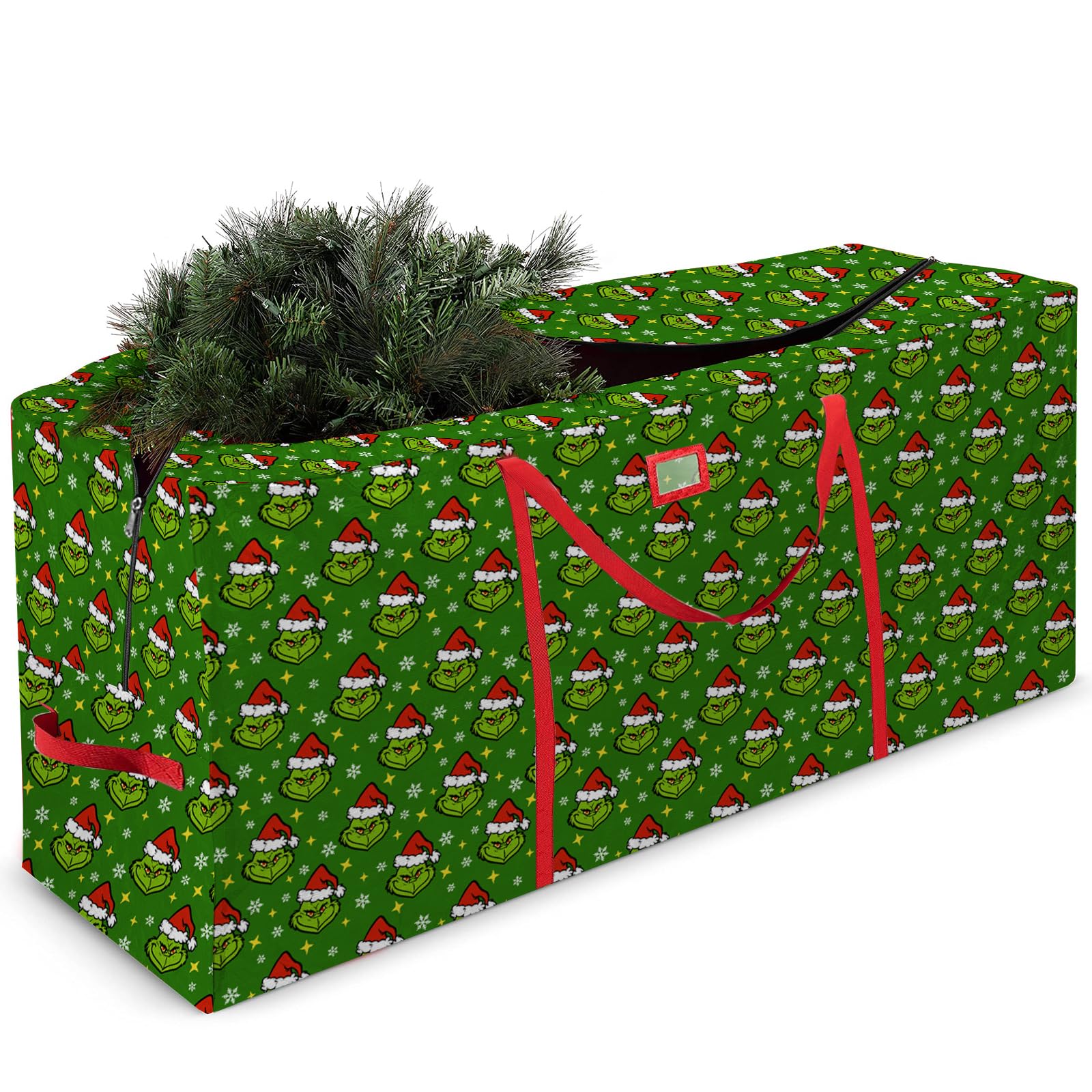 Christmas Tree Storage Bag, Extra Large Oxford Storage Container Fits up to 7.5 Ft Disassembled Tree, Green Xmas Holiday Tree Case with Reinforced Carry Handles and Dual Zippers 48×15×20 inch