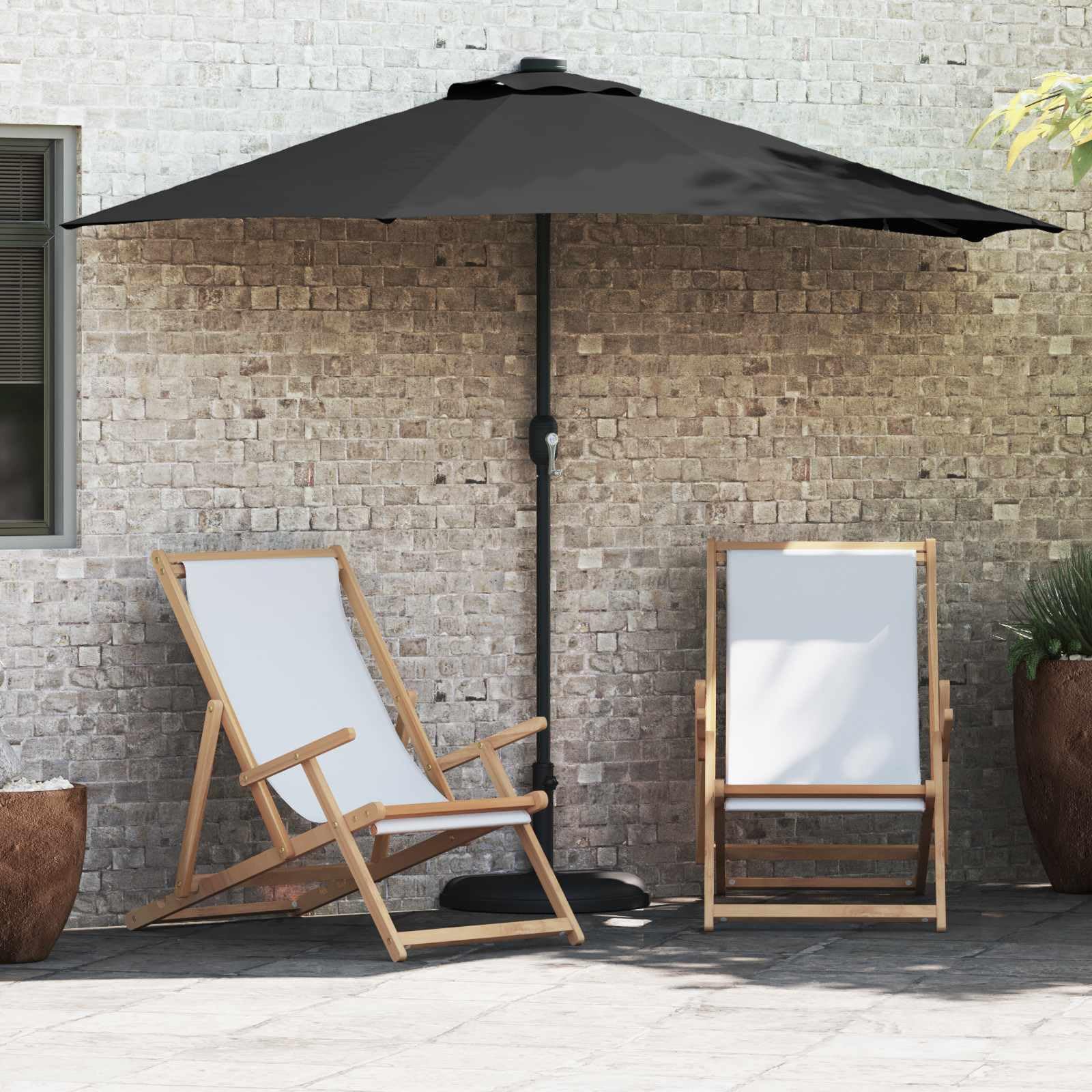 vidaXL Parasolka ogrodowa 294 x 150 x 224 cm Poliester i Stal Czarny