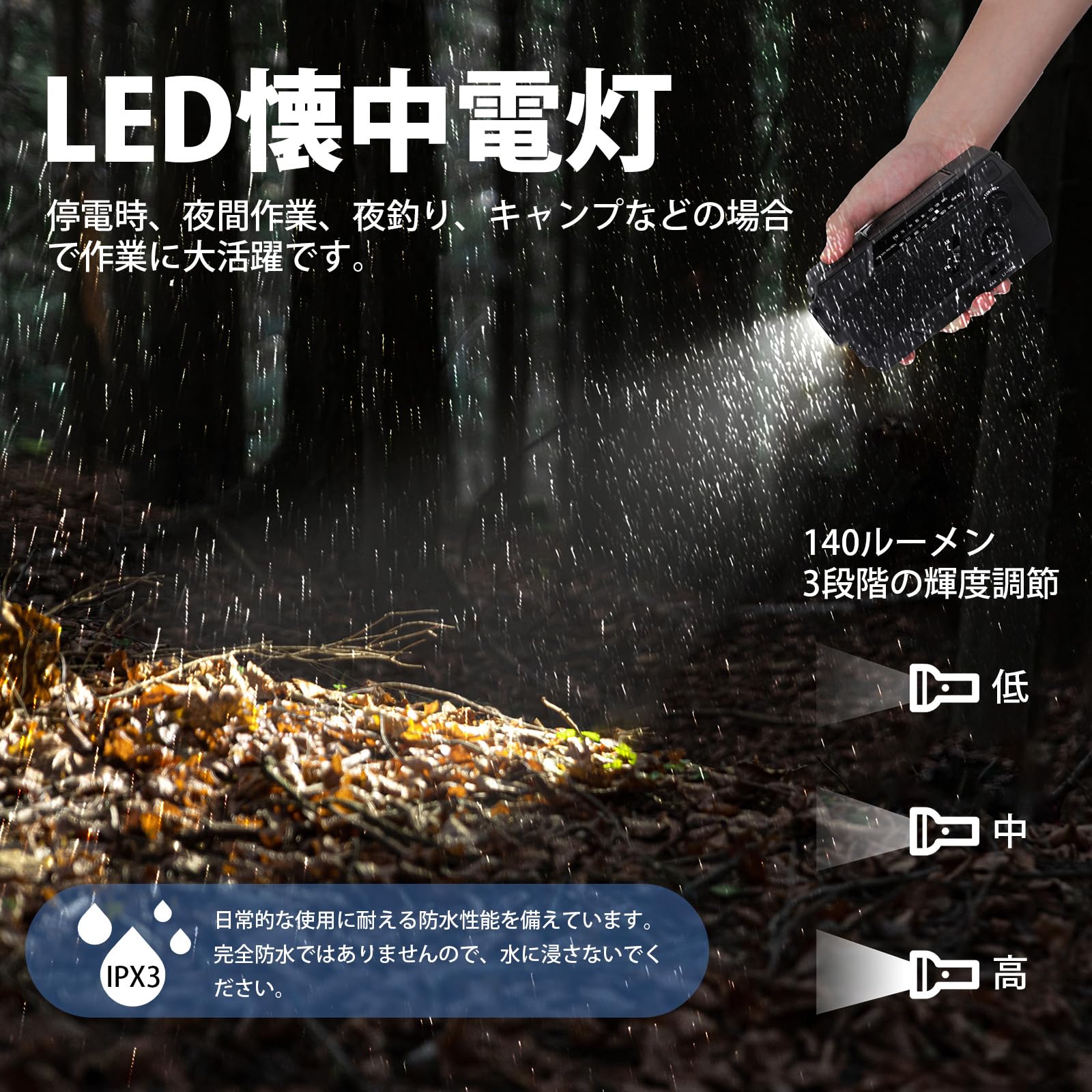 Amazon.co.jp: Shinmax 防災ラジオ 4000mAh電池内蔵 AM/FM対応 手回し