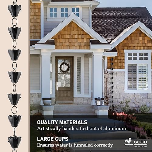 Miniatura 9 de Good Directions Cadena de lluvia de tulipanes 463V1-8 8-12 pies de largo 13 tazas extra grandes cobre verde azul