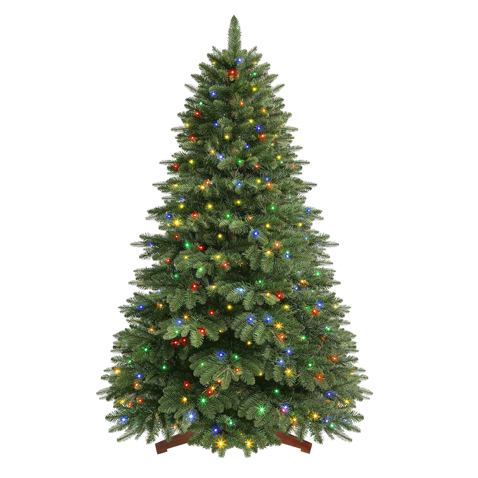 SHareconn 7.5ft PE+PVC Artificial Pre Lit Christmas Tree, 12 lighting modes