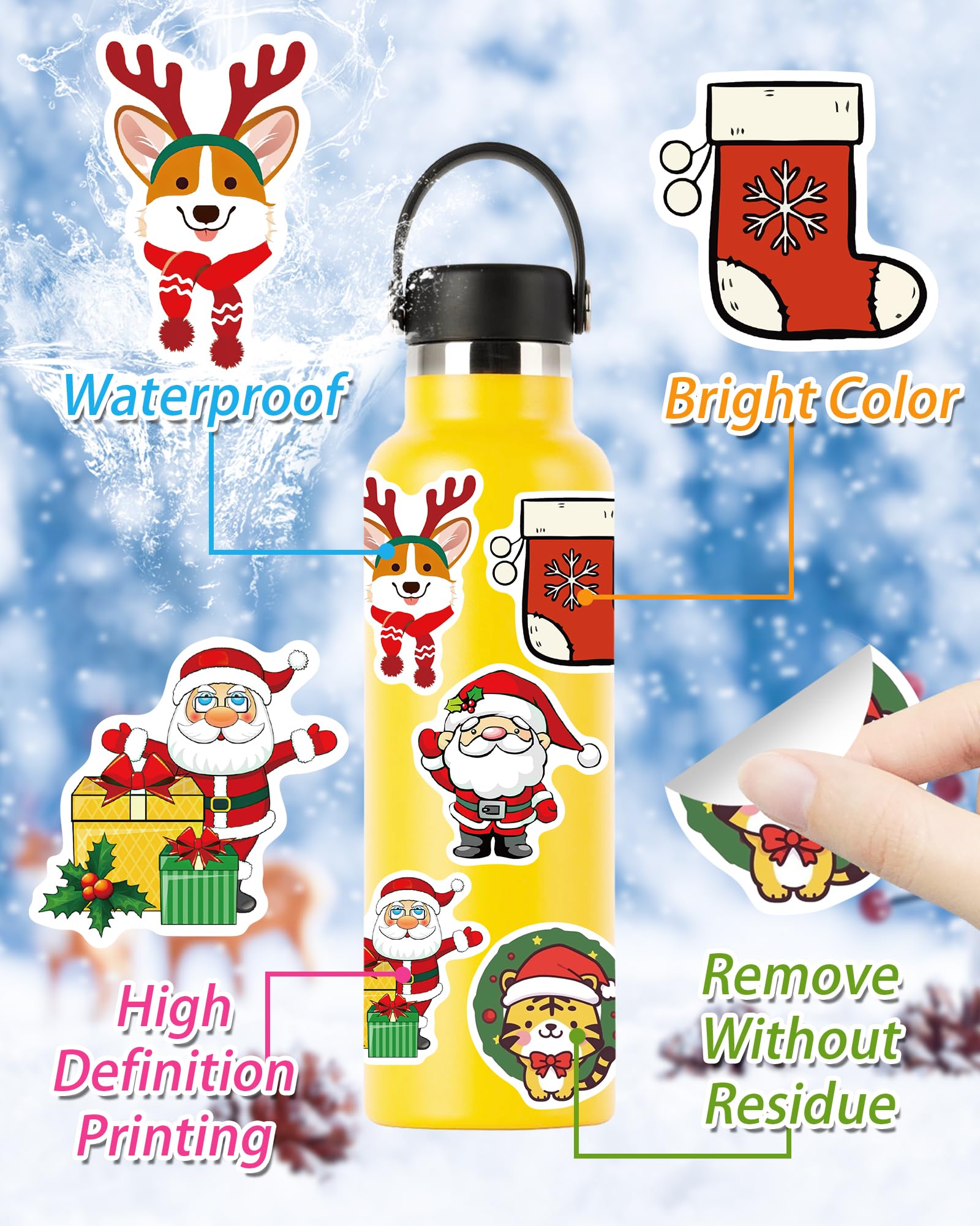 4pcs Christmas New Year Wishes Foil Stickers – IntoResin