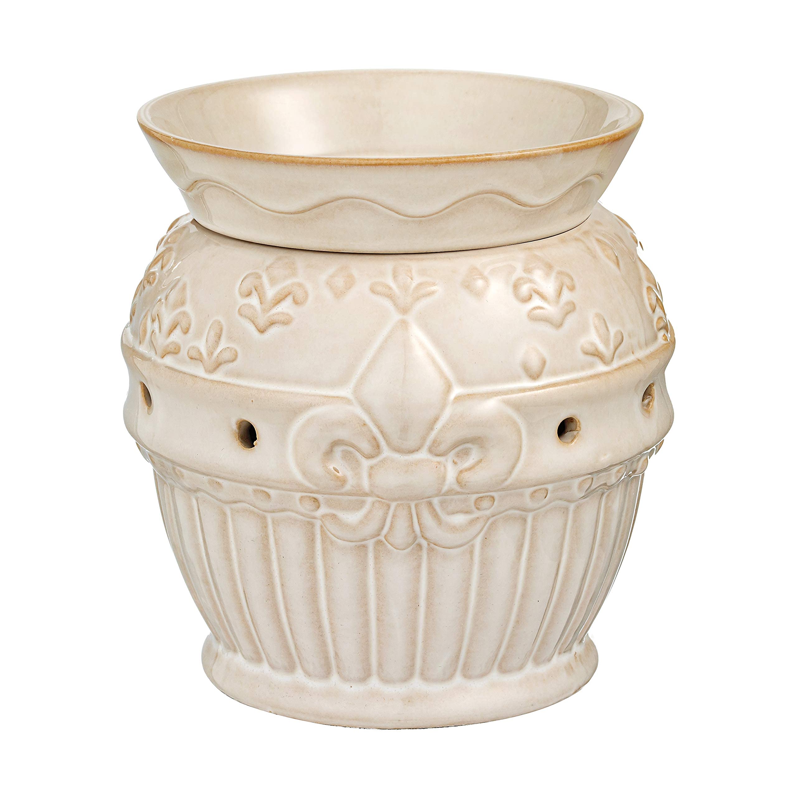 Amazon.com: Fleur De Lis Ceramic Candle Warmer Electric with Safety Timer |  Automatic Plug in Fragrance Warmer for Scented Wax Melts, Cubes, Tarts |  Air Freshener Set for Home Décor, Office, and