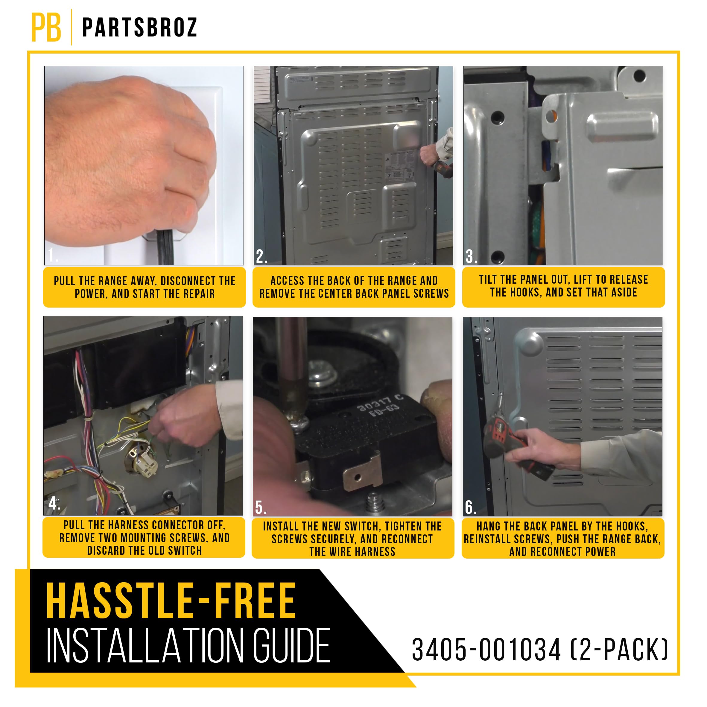 Amazon.com: PartsBroz 3405-001034 Door Switch - Compatible With