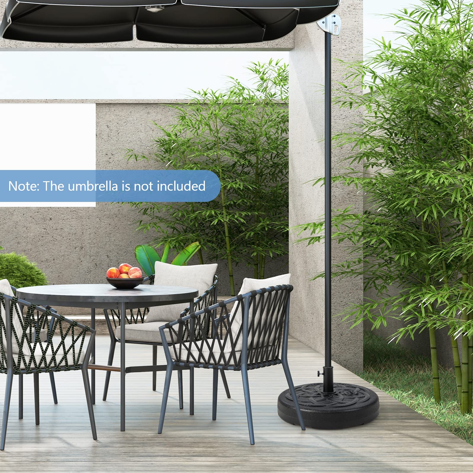 Tangkula Fillable Umbrella Base Stand, Water & Sand Filled 102 lbs Heavy Duty Patio Umbrella Weight Stand, for 1.5-1.9 inch Umbrella Pole, 22 Inches Round Outdoor Umbrella Base for 10 ft Umbrella