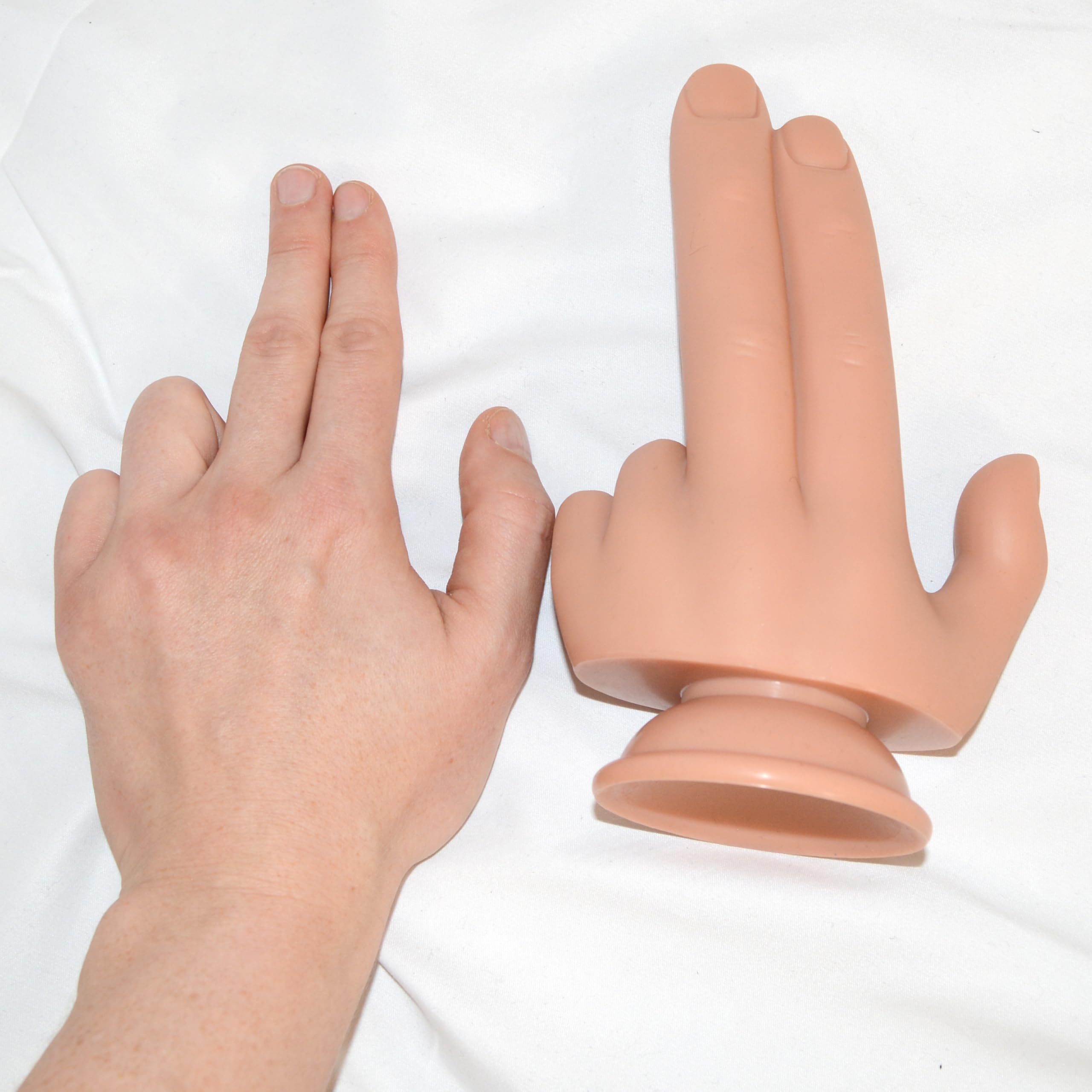 Dildo con ventosa – sextoy realistico in silicone per fisting, plug anale & vaginale, Soft Touch doppio dito flessibile e unisex