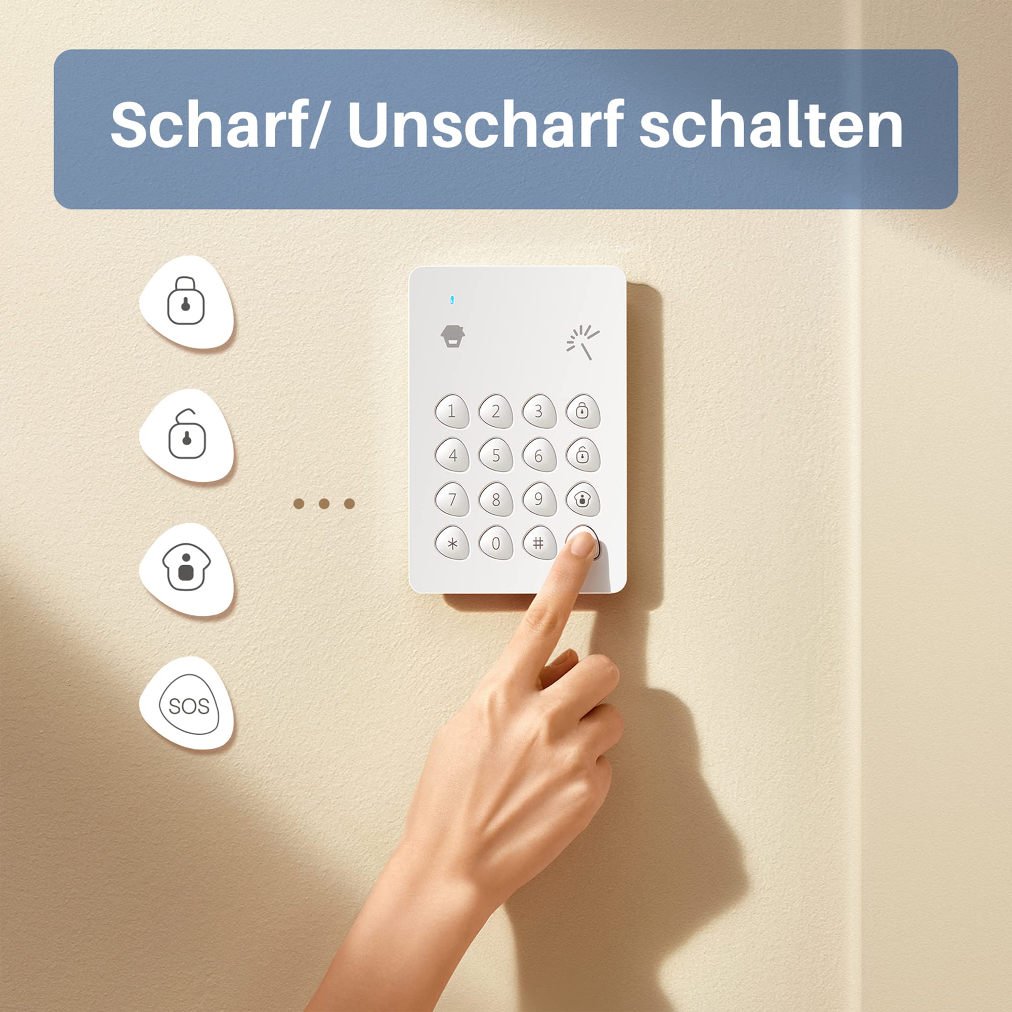 Chuango KP-700 - Kabelloses RFID Keypad zum EIN- und Ausschalten von Chuango Alarmsystemen, 12 V