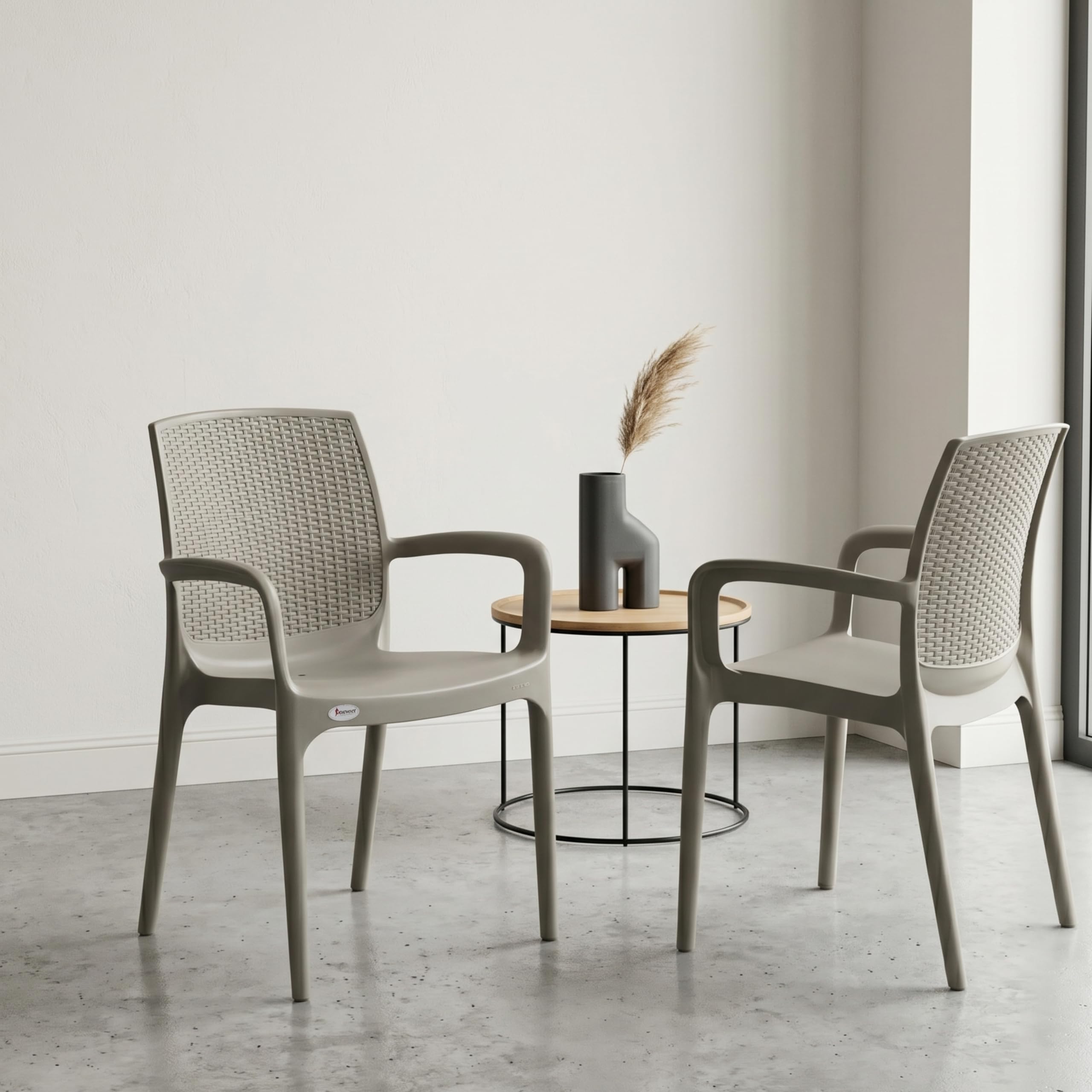 Oaknest Unboxing Furniture Supreme Texas Heavy Plastic Chair For Indoor/Outdoor Use (Color: Champagne; Count: 2 Pc.)-picture-37