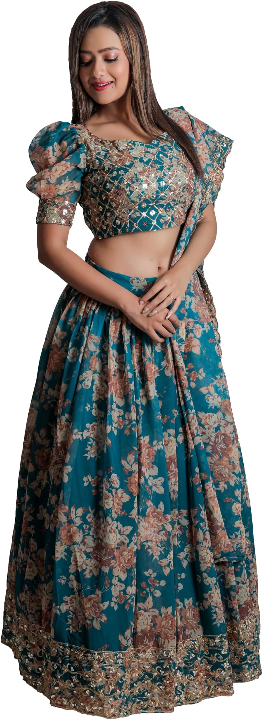 STELLACOUTUREindian ready to wear lehenga choli for women flared party night with stitched blouse 8218-U