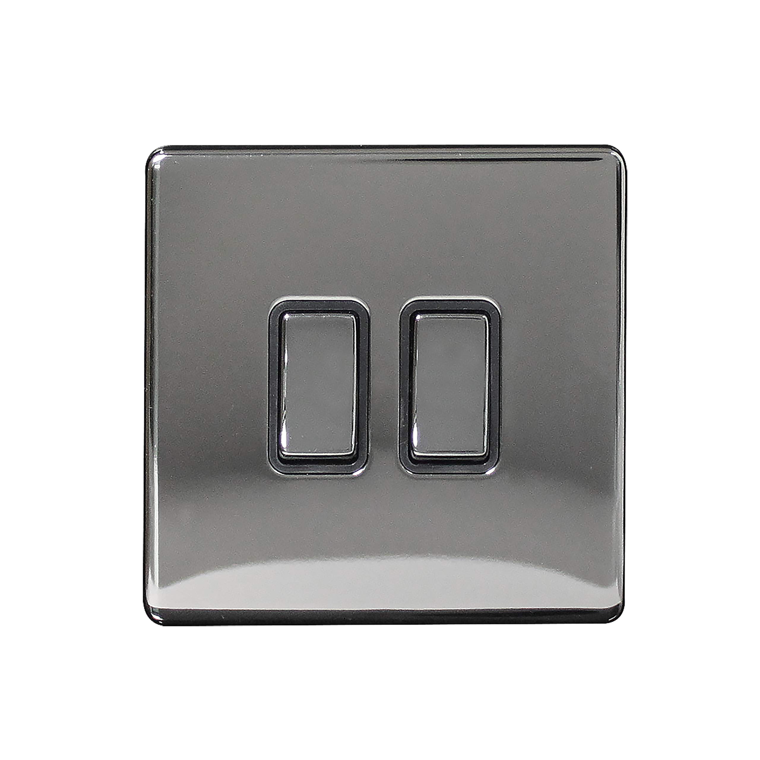 Arlec Black Nickel Finish Bk Ni Metal Scwless A 2G 2 W Swh, 9021Gbbn Size 10