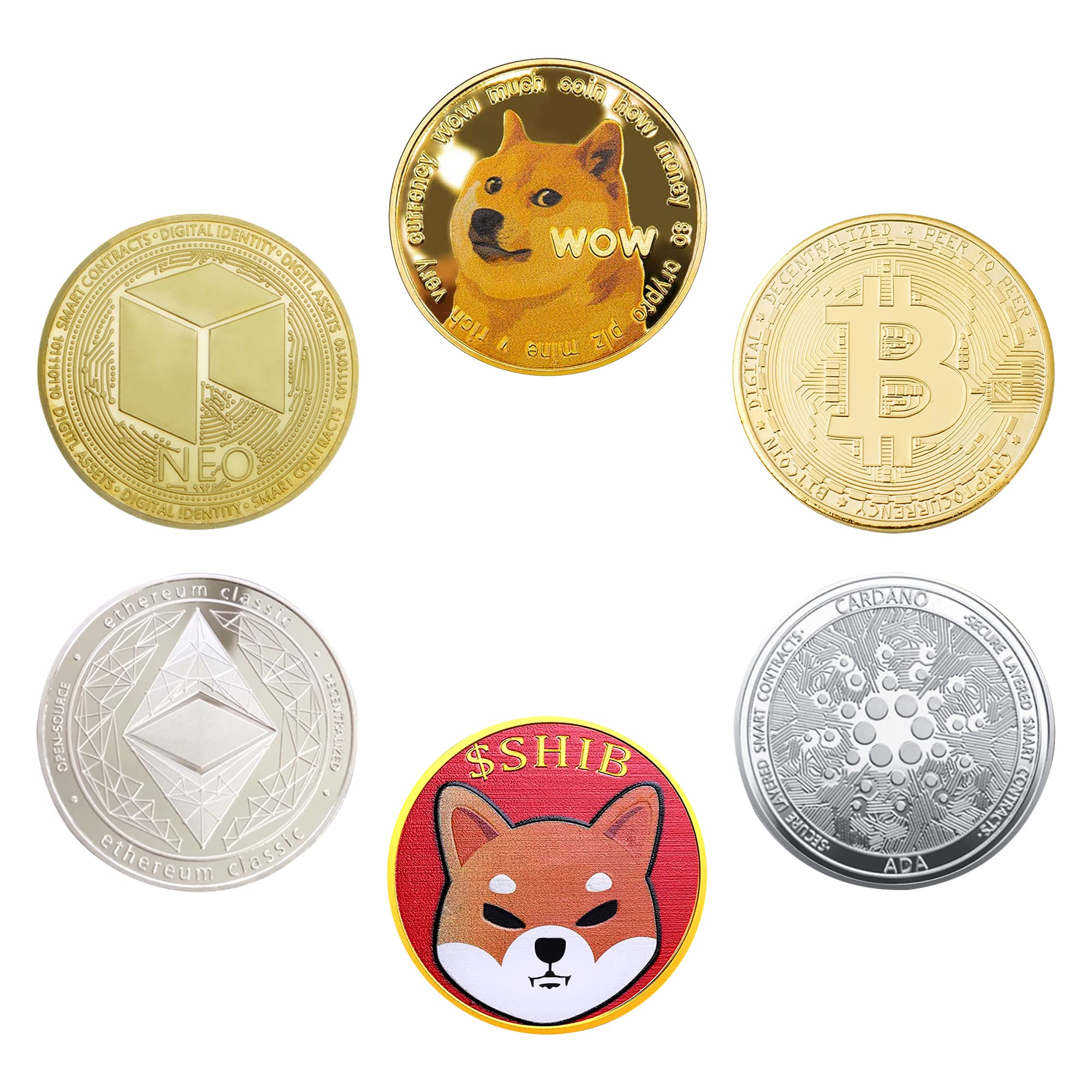 Krypto Geschenkidee Cosbur 9-tlg. Bitcoin Münzen Set - Vergoldete Physische  Bitcoins Mit Schutzhüllen Bitcoin Geschenk Für Männer